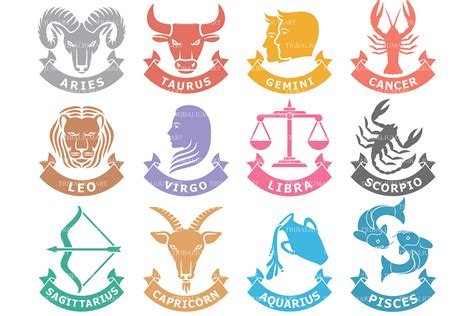 Zodiac Signs, Set of Horoscope Symbols Graphic by TribaliumArt ...