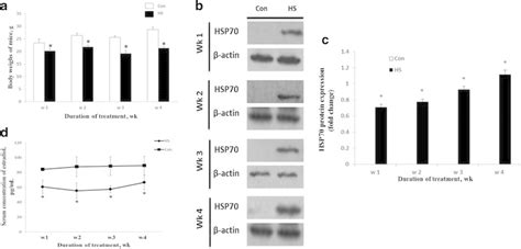 Effects of chronic heat stress on body weights, ovarian HSP70 level and... | Download Scientific ...