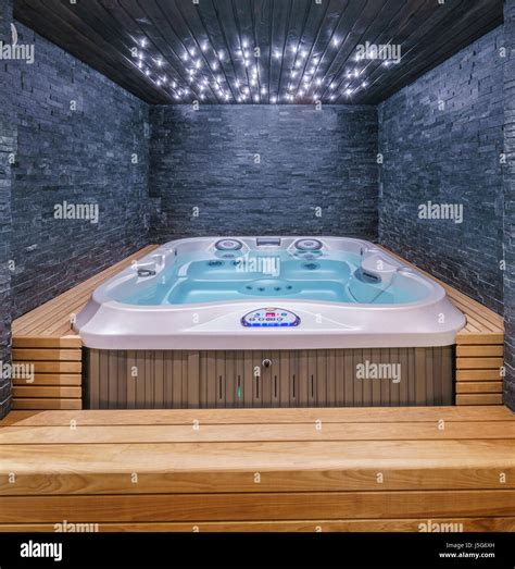 Indoor Hot Tub, Beana Laponia Hotel, Lapland, Sweden Stock Photo - Alamy