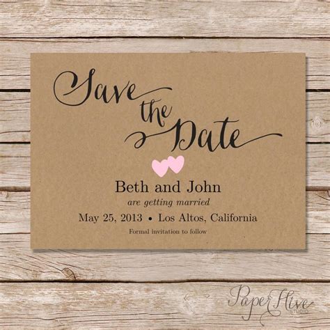 Rustic Save The Date Card / Printable Save The Date / Digital File Or ...