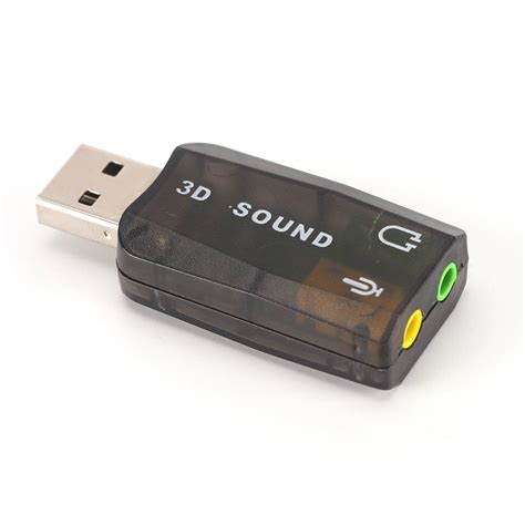 3D USB Sound Card USB Audio 5.1 External USB Sound Card For Laptop PC Micro Data Audio Adapter ...