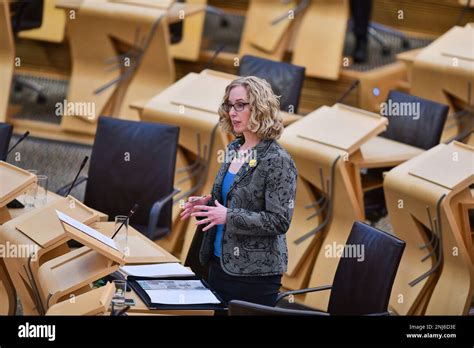 Edinburgh Scotland, UK 22 February 2023.Lorna Slater Scottish Green Party Minister for Green ...