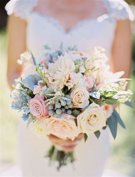 Romantic Blush Sundance Resort Wedding | Blue wedding bouquet, Blue ...