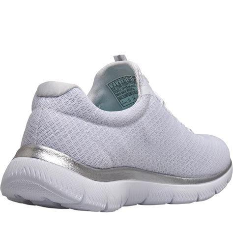 Buy SKECHERS Womens Summits Trainers White/Silver