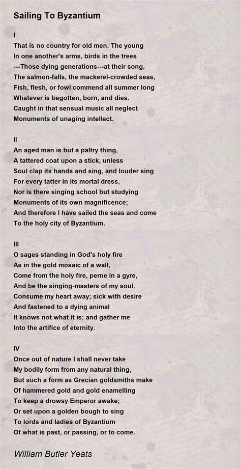 Sailing To Byzantium - Sailing To Byzantium Poem by William Butler Yeats