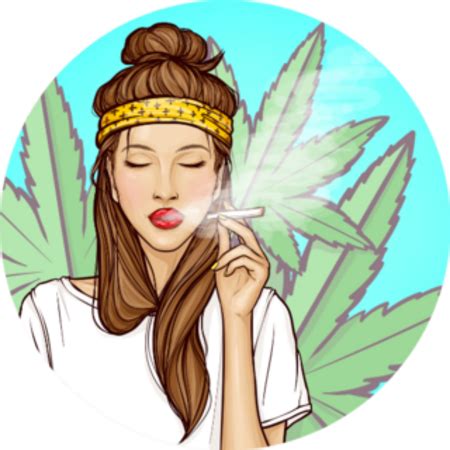 Pop Art Young Woman Smoking Cannabis Sticker