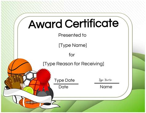 Browse Our Sample of Sport Award Certificate Template | Funny certificates, Sports day ...