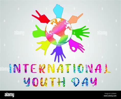 International Youth Day Poster Stock Photo - Alamy