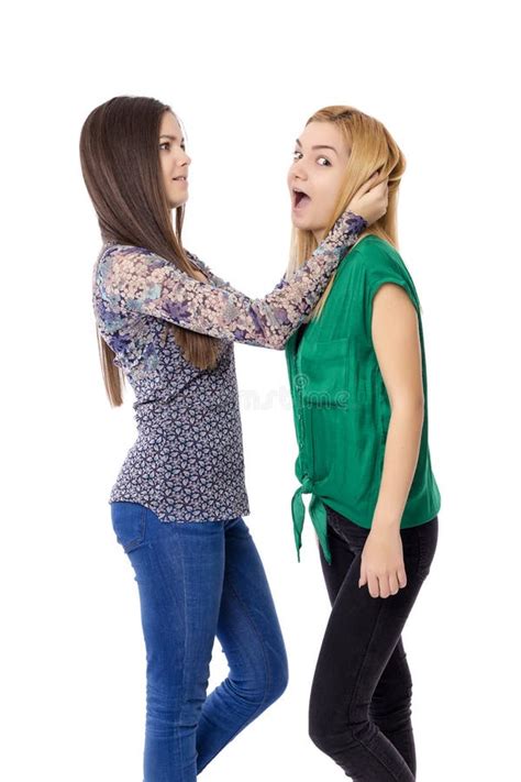 Closeup Of Two Teenage Girls Having A Fight Stock Photo - Image: 65046702