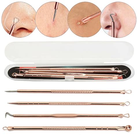 4pcs Acne Blackhead Removal Needle Pimple Comedone Extractor Blackhead Pore Cleaner Deep ...