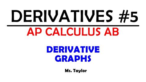 Learning Calculus - Derivatives - #5 Derivative Graphs - YouTube