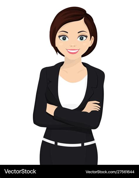 Business woman cartoon character cheerfull Vector Image