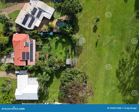 Aerial Downward Shot of Stunning Houses in Tropical North Queensland ...