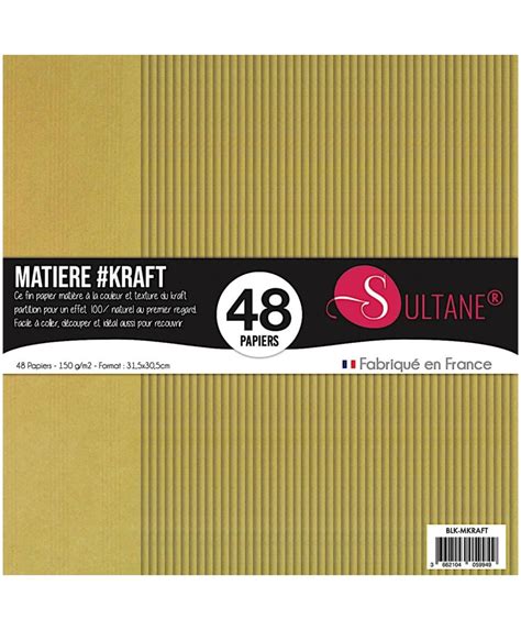 48 Kraft Scrapbooking Papers - 110g/m2 - H: 30.5 cm