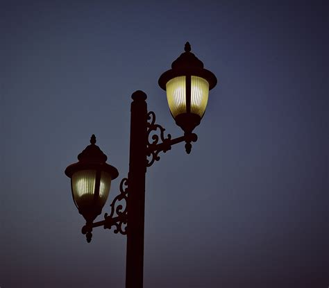 Photography of Black Metal Post Lamp During Night Time · Free Stock Photo