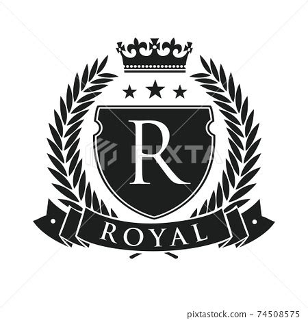 Royal. Heraldic emblem shield with crown and... - Stock Illustration ...