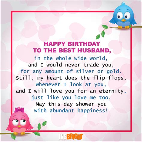 Romantic Happy Birthday Poems For Husband From Wife | Insbright