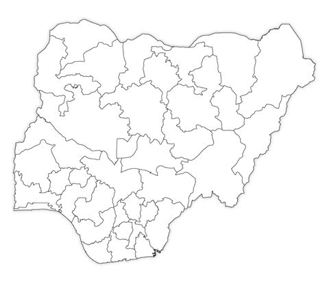 Nigeria Outline Map, Nigeria Blank Map