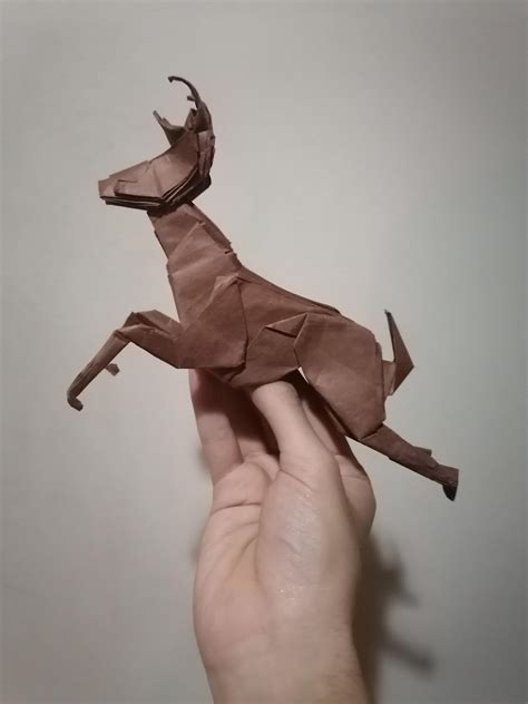 Origami deer folded by me designed by Seth friedman : origami