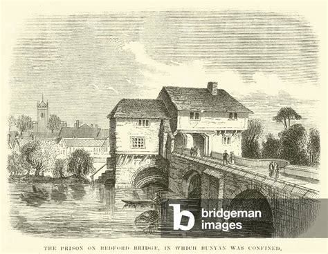 Image of The Prison on Bedford Bridge, in which Bunyan was confined by English School, (19th ...