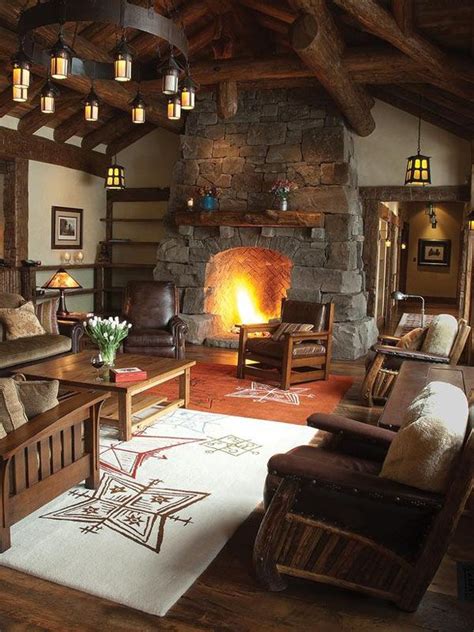 47 Extremely cozy and rustic cabin style living rooms | Rustic living ...