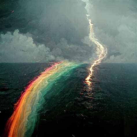 Refracted Lightning into a Rainbow Digital Art by Jonathan Curran ...