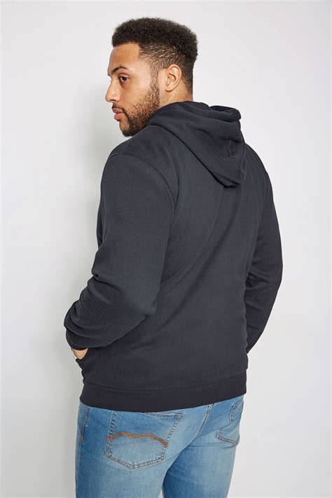 BadRhino Navy Basic Sweat Hoodie With Pockets - Extra Large Sizes L to 8XL | BadRhino