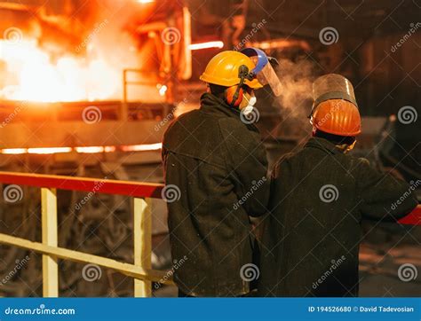 Workers in the Steel Mill. Industrial Technology Stock Photo - Image of blast, founding: 194526680