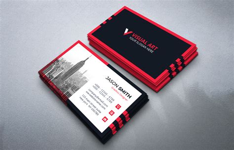 Red Business Card Template with Image Graphic by medelwardi · Creative Fabrica