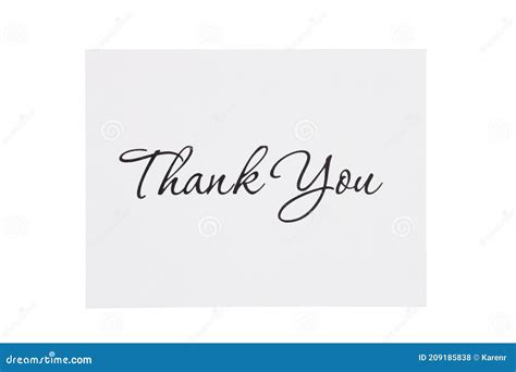 White Thank You Greeting Card Isolated on White Stock Photo - Image of copyspace, white: 209185838