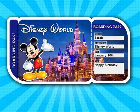 printable ticket to disneyworld boarding pass customizable template - free customizable hogwarts ...