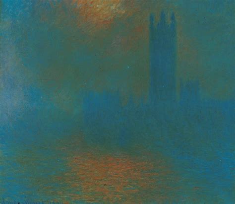 London - the Government the sun is breaking through the fog Painting by Claude Monet - Fine Art ...