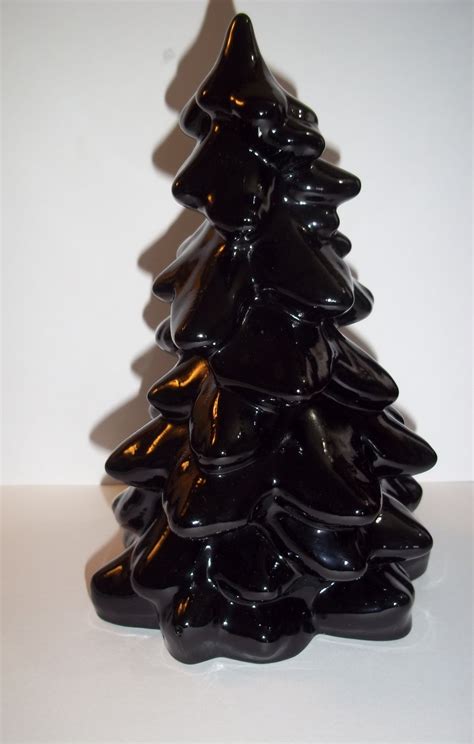 Mosser Glass Black 8" Large CHRISTMAS TREE Figurine Holiday Decoration USA Made!