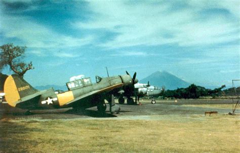 A-25A Shrike aircraft (USAAF version of Navy's SB2C Helldiver) parked ...