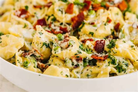 Easy Tortellini Bacon Carbonara | Heather Likes Food