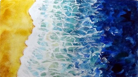 Blue Ocean Waves - Watercolor Painting - By Vamos - YouTube