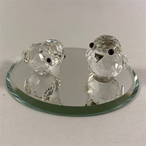 Swarovski Two Little Birds Sparkling Figurines With Display Mirror. - Etsy