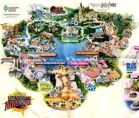 Park Map ~ Universal Studios Florida Islands of Adventure Theme Park ...