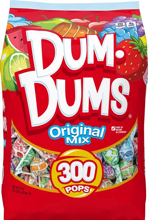 Dum Dums Original Flavor Mix Lollipops Candy, 300 Count - Walmart.com