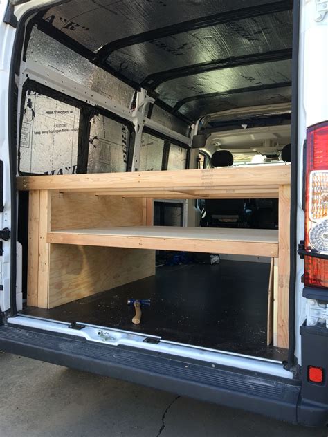 Finishing bed frame Van Conversion Interior, Camper Van Conversion Diy ...