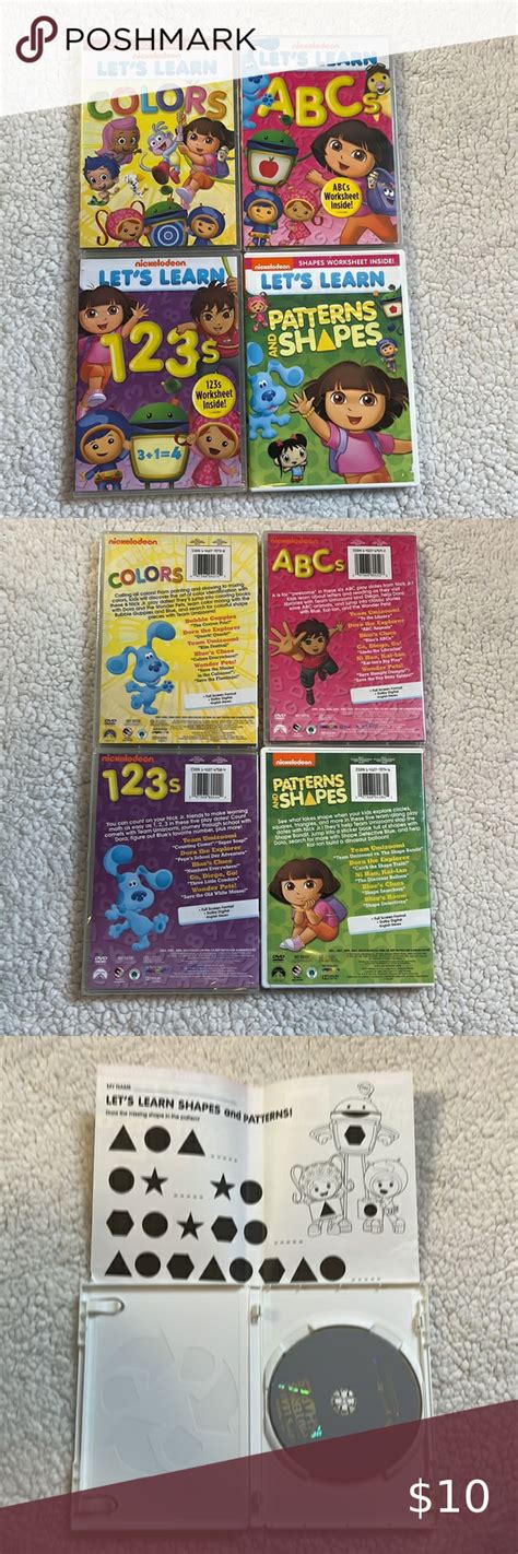 Nickelodeon Let’s learn 4 DVDs | Learning colors, Nickelodeon, Coloring books