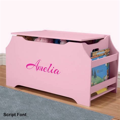 Personalized Dibsies Kids Toy Box with Book Storage - Pink | Dibsies Personalization Station ...