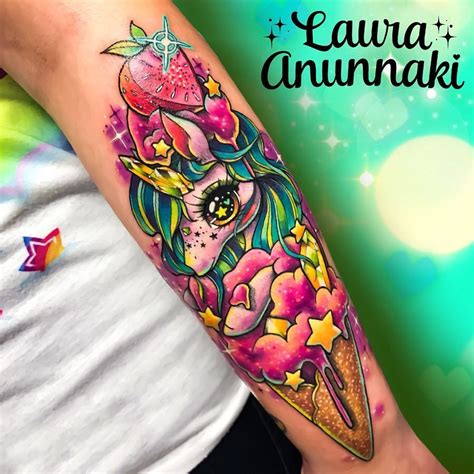 Tattoo artist Laura Annunaki (or Laura Aguilar) kawaii Japanese tattoo | Kawaii tattoo, Japanese ...