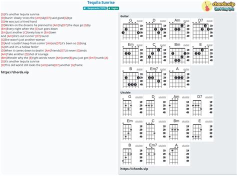 Chord: Tequila Sunrise - tab, song lyric, sheet, guitar, ukulele ...