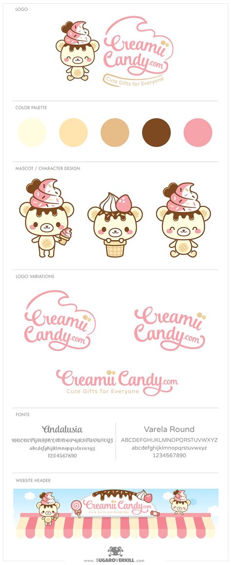 A Kawaii Logo and Character Design for Creamii Candy by www.sugaroverkill.com. | Candy logo ...