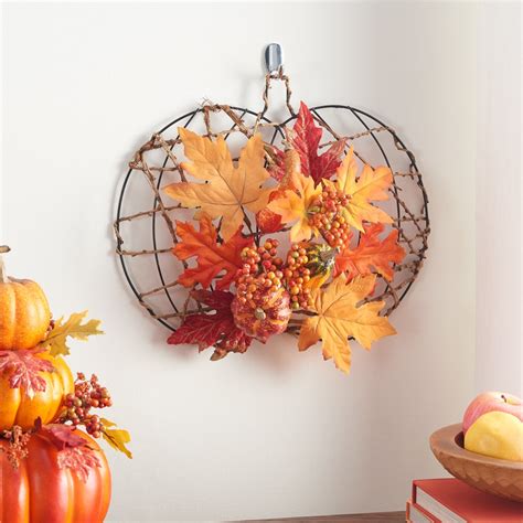 Way to Celebrate Harvest Pumpkin Floral Hanging Decoration, Orange - Walmart.com - Walmart.com