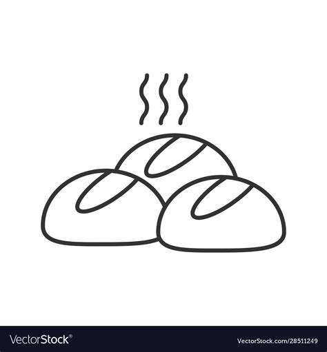 Dinner rolls linear icon Royalty Free Vector Image