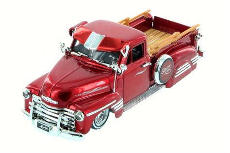 1951 Chevy Pickup Truck, Red - JADA Toys 97425GW - 1/24 Scale Diecast ...