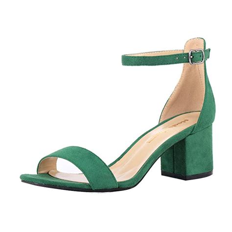 Women's Strappy Chunky Block Sandals Ankle Strap Open Toe High Heel for ...