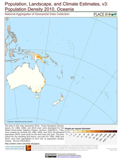 Population Density 2010, Oceania | The data in this map repr… | Flickr